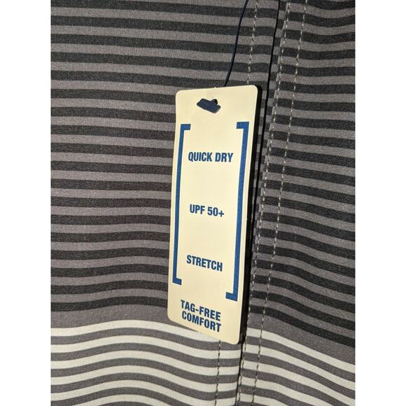 George Mens At The Knee Swim Trunks Grey Striped 2XL (44-46) - Picture 4 of 5